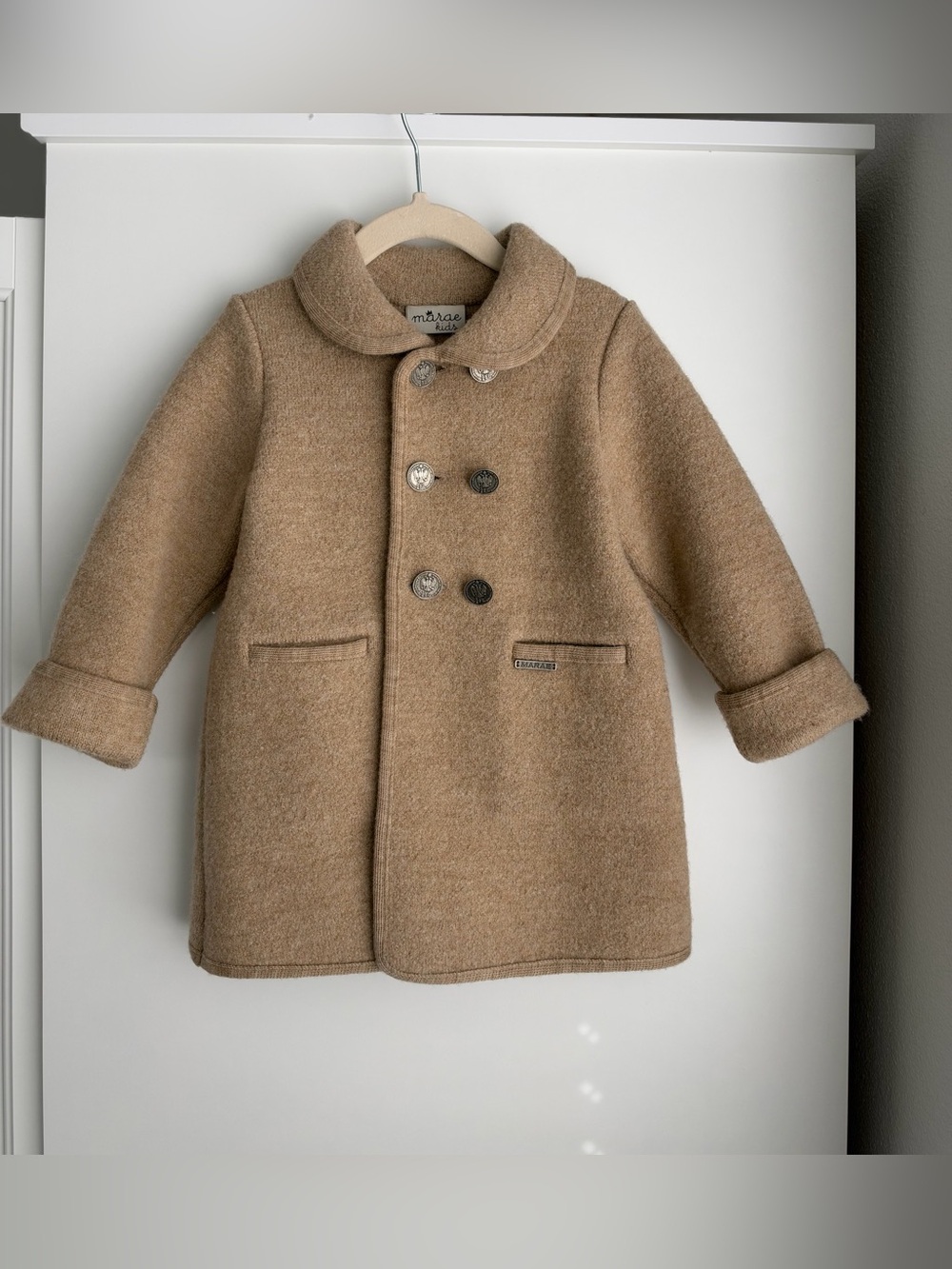 Marae Kids Razorbill Wool Camel Coat